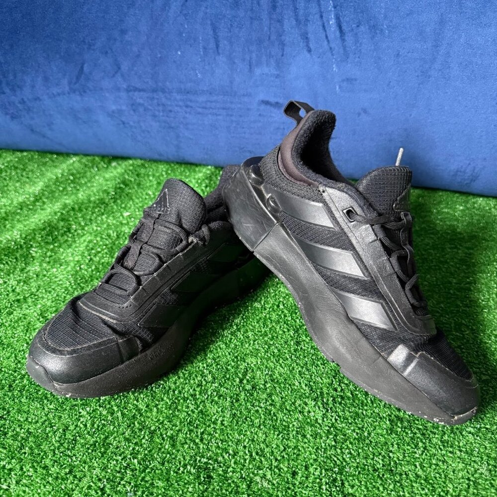 Adidas x LEGO Tech RNR Low Triple Black Running Sneakers Shoes Kids Size 3.5